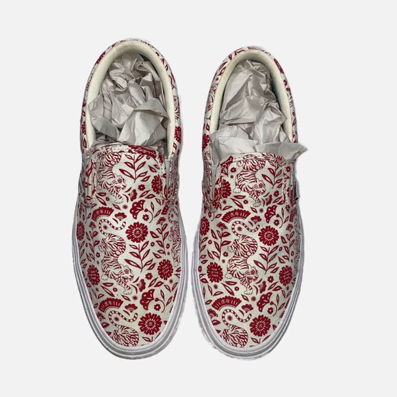 Vans Year of the Tiger Red Slip-on Skate Shoes Men 10.5 Women 12 main image 4